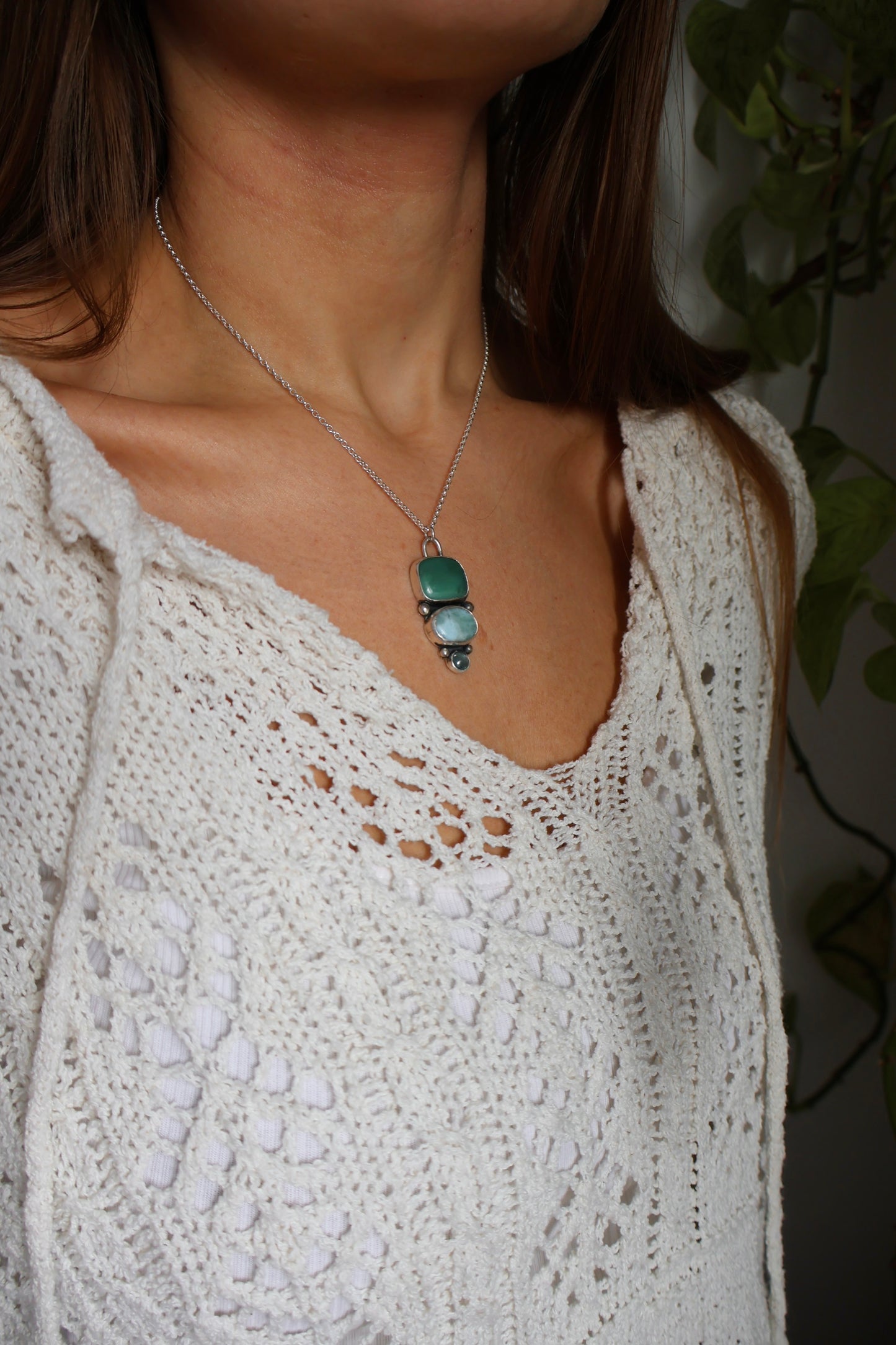 chunky three stone statement pendant