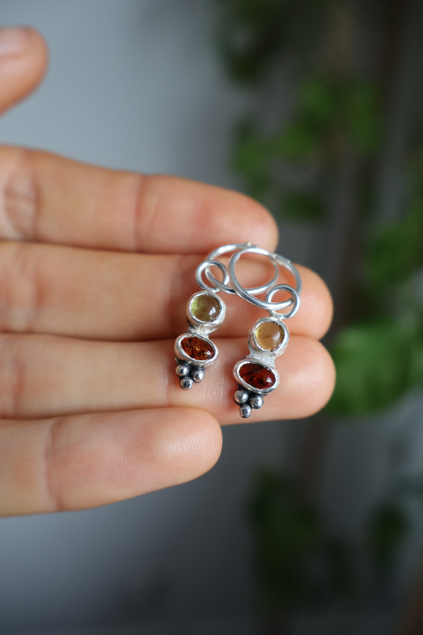 two stone boho earrings