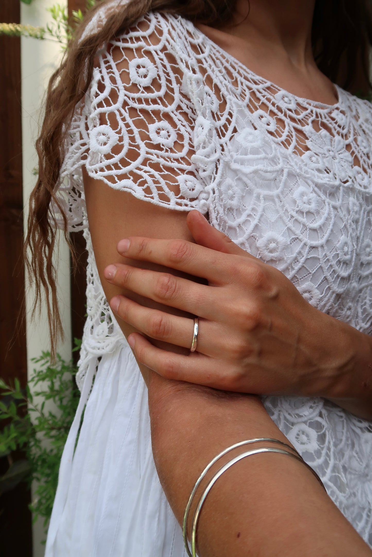 Textured Silver Stacker Ring
