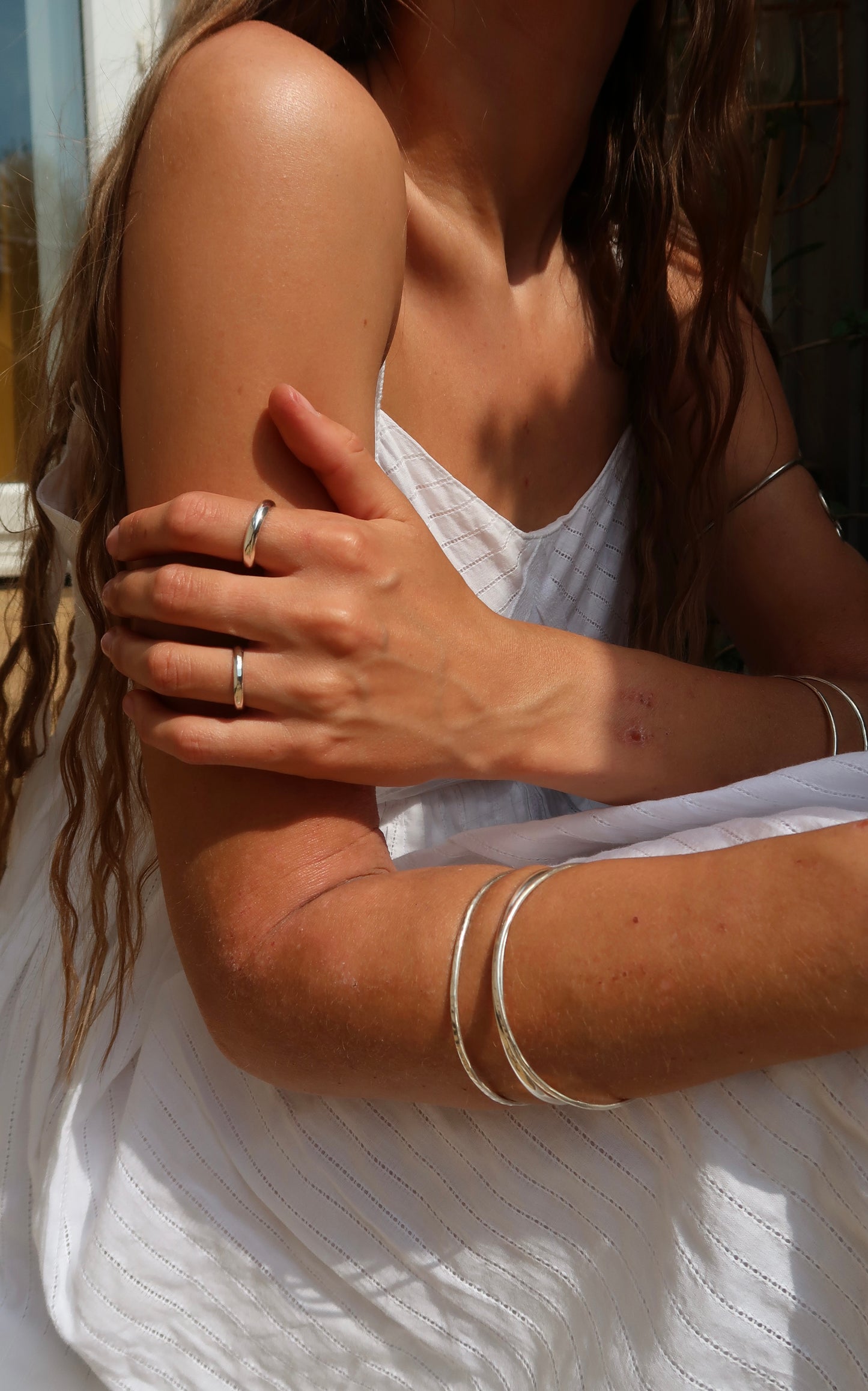 Textured Silver Stacker Ring