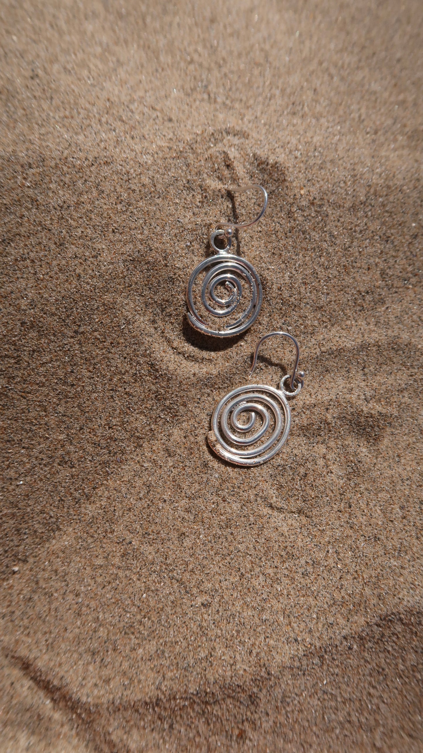 Silver Swirl Wave Earrings
