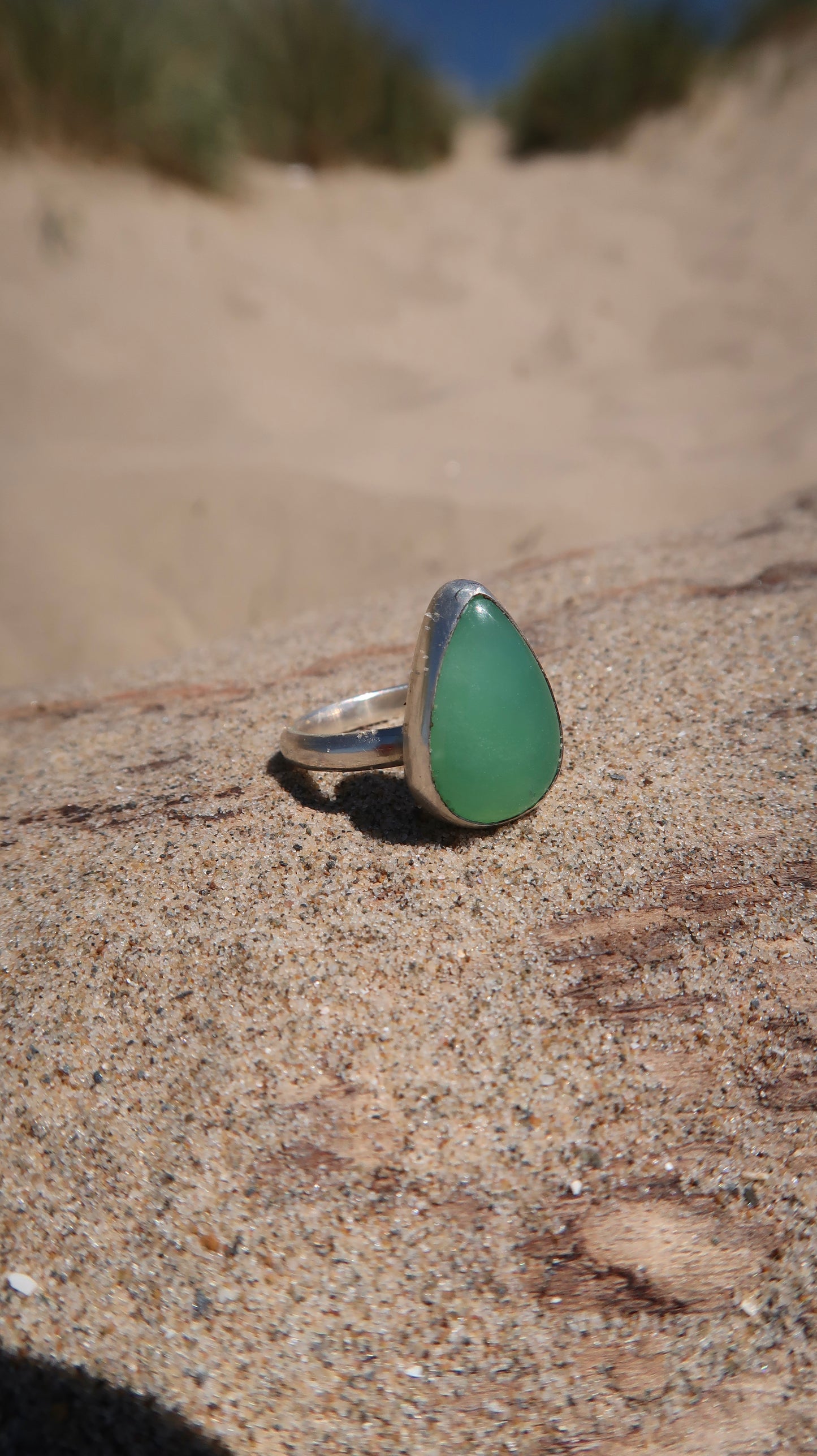 Teardrop Chrysoprase Ring