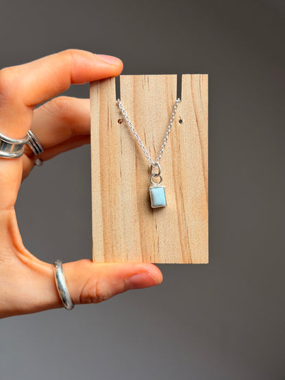 larimar dainty sterling silver pendant