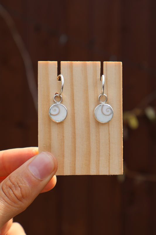 Shiva Shell Sterling Silver Operculum Earrings