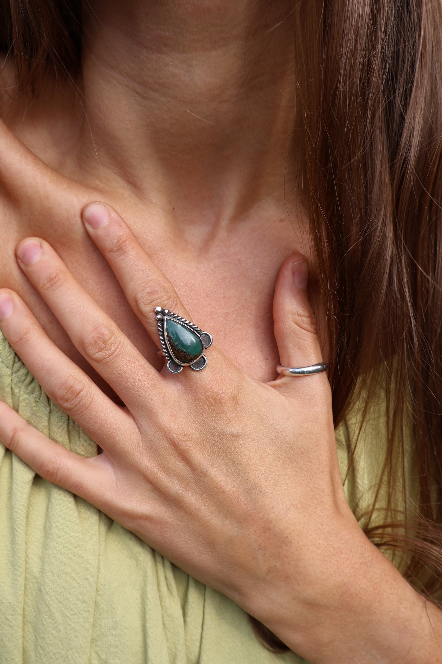 unique earthy statement sterling silver statement ring M 1/2