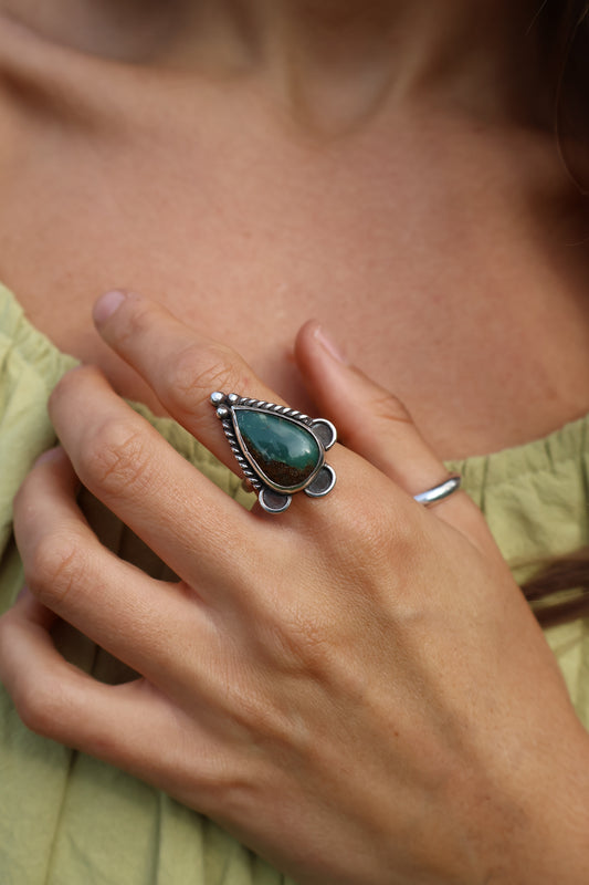 unique earthy statement sterling silver statement ring M 1/2