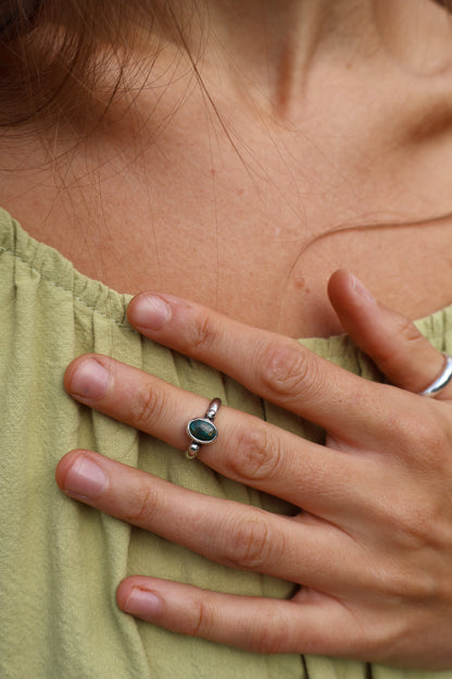 earthy boho sterling silver midi ring