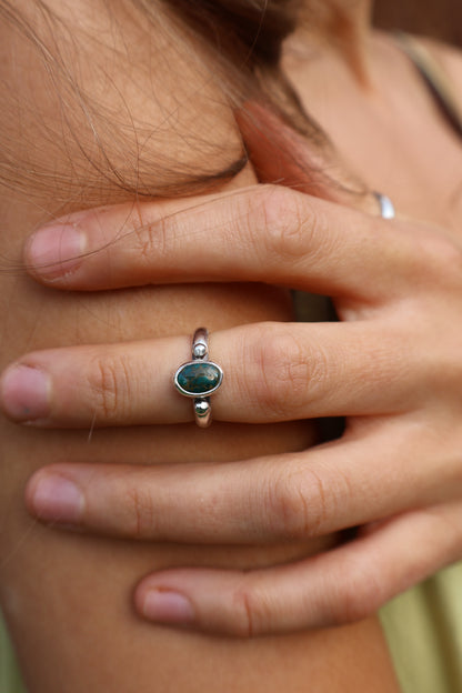 earthy boho sterling silver midi ring