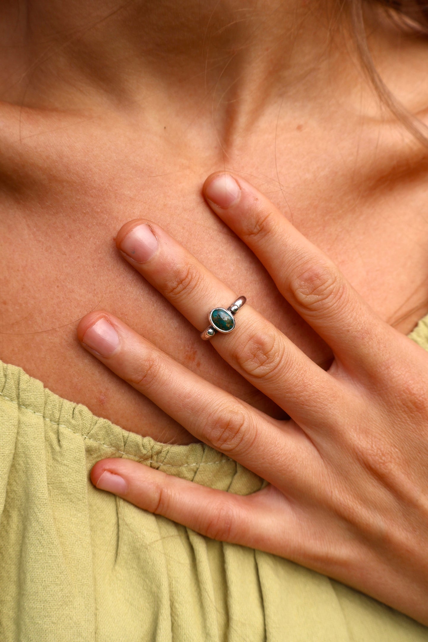 earthy boho sterling silver midi ring
