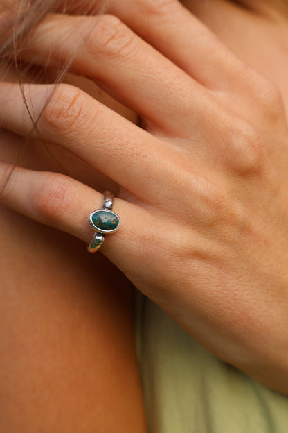 earthy boho sterling silver midi ring