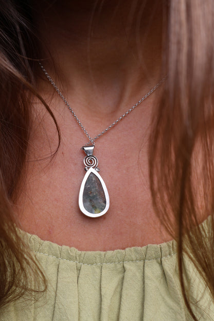 earthy swirl sterling silver pendant