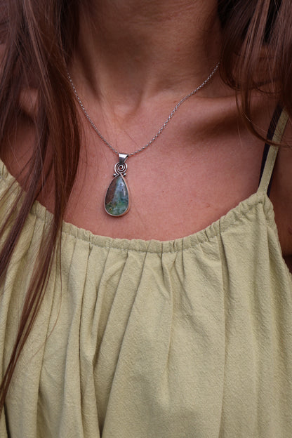 earthy swirl sterling silver pendant