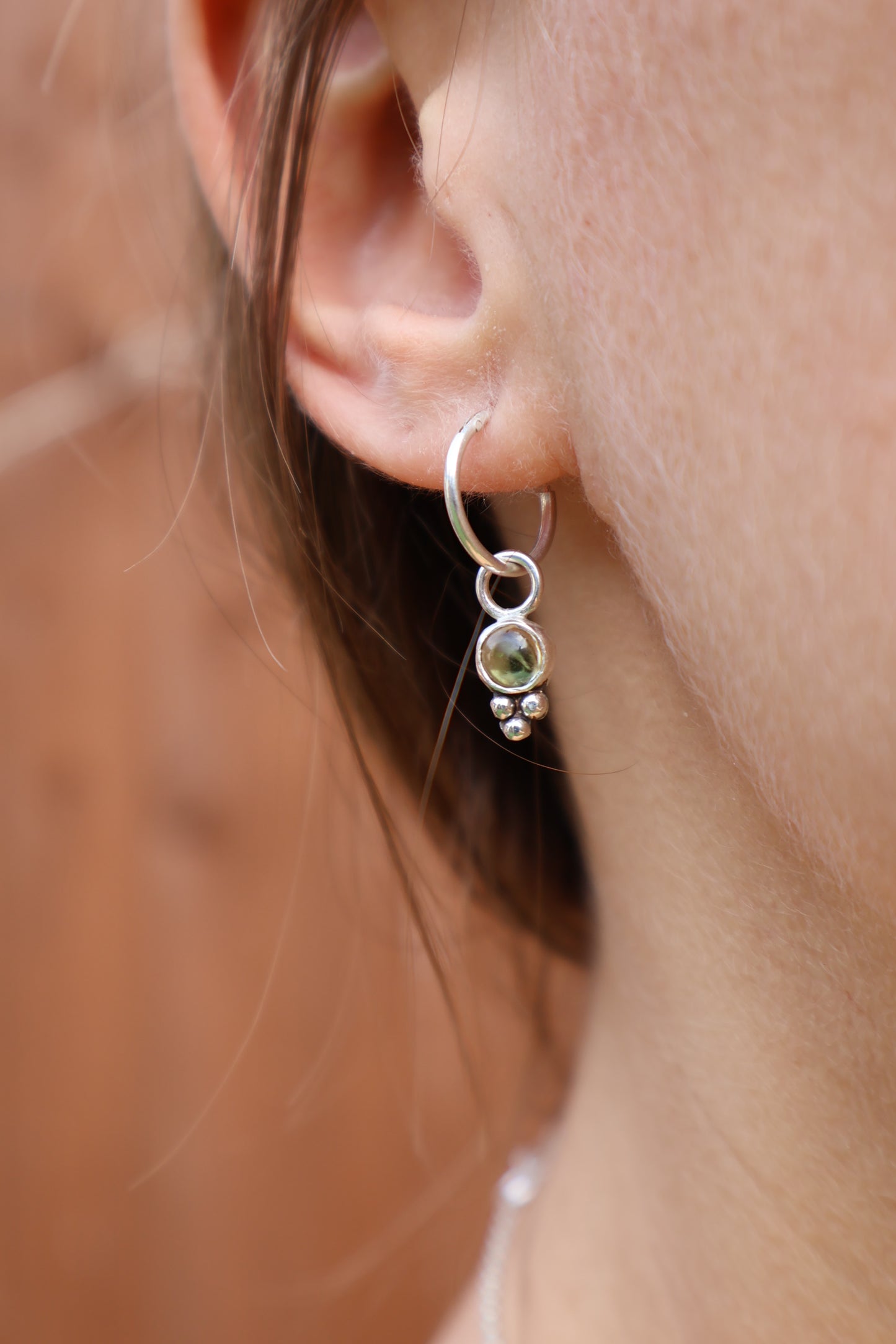 mini boho sterling silver huggies