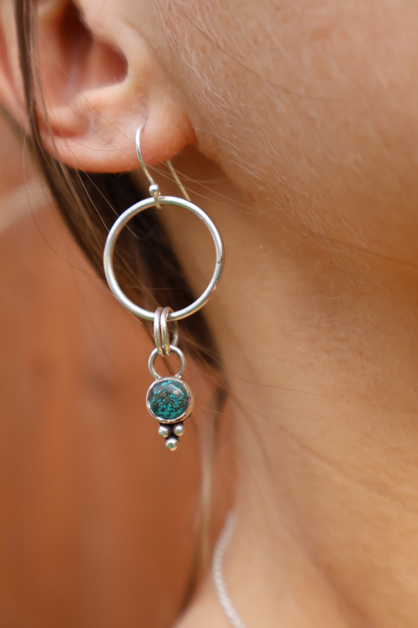 hooped boho sterling silver earrings