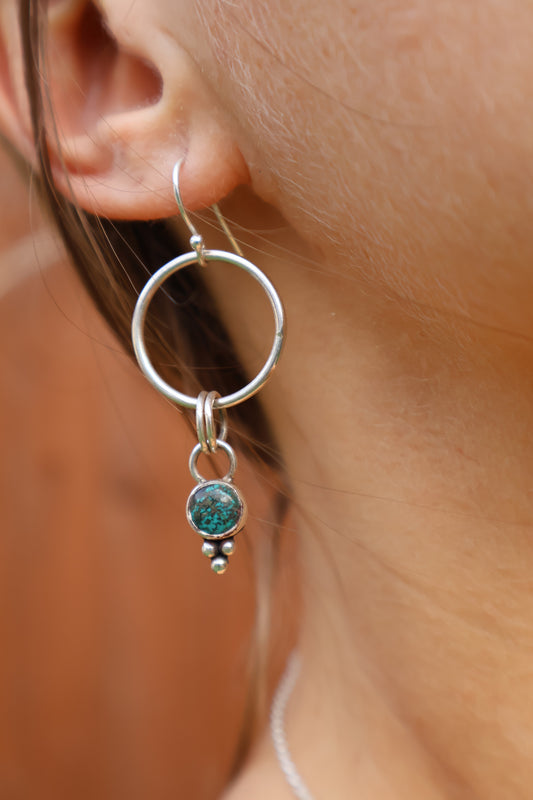 hooped boho sterling silver earrings