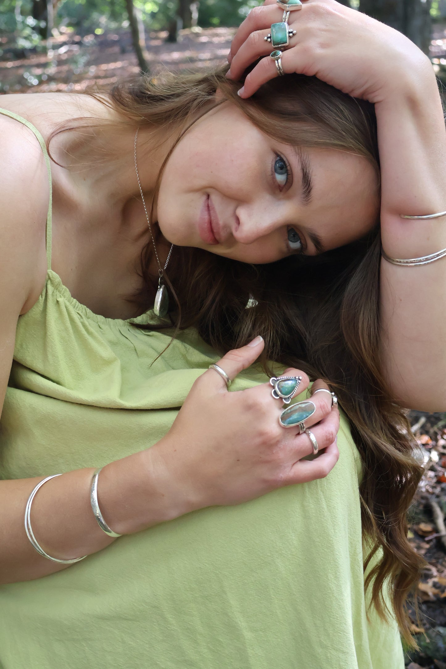 unique earthy statement sterling silver statement ring M 1/2