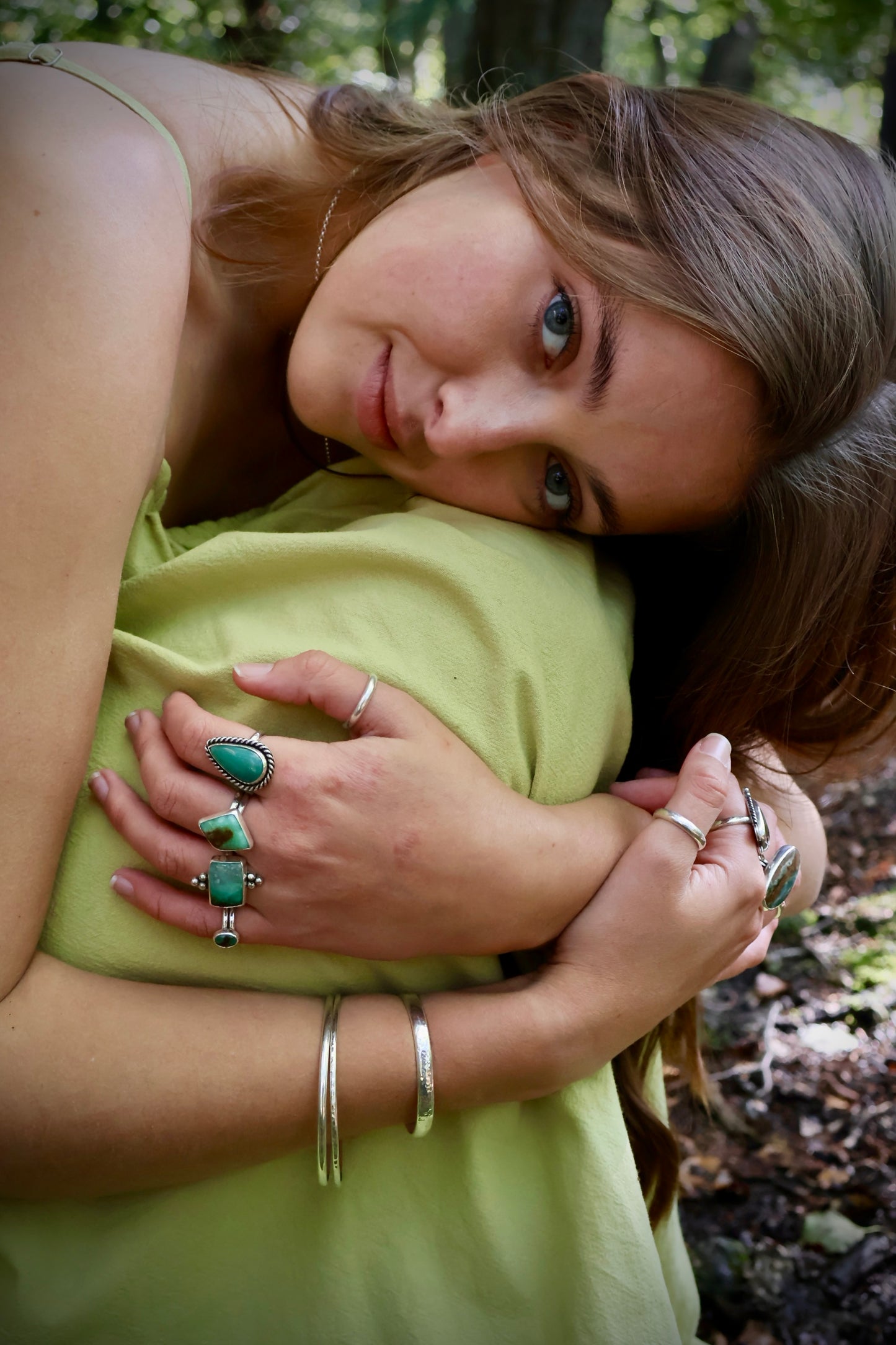 rectangle sterling silver earthy ring size O