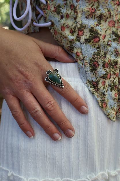 unique earthy statement sterling silver statement ring M 1/2
