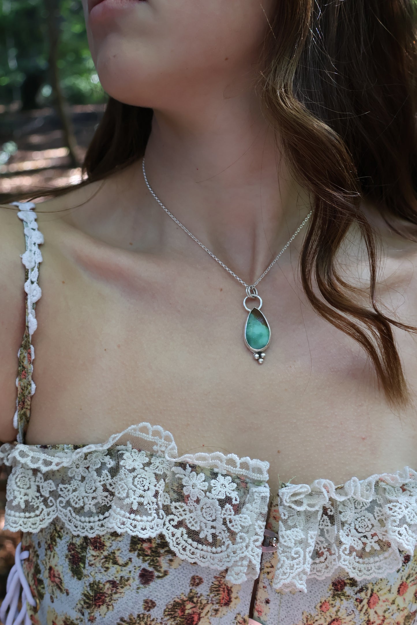 sunrise sterling silver earthy pendant