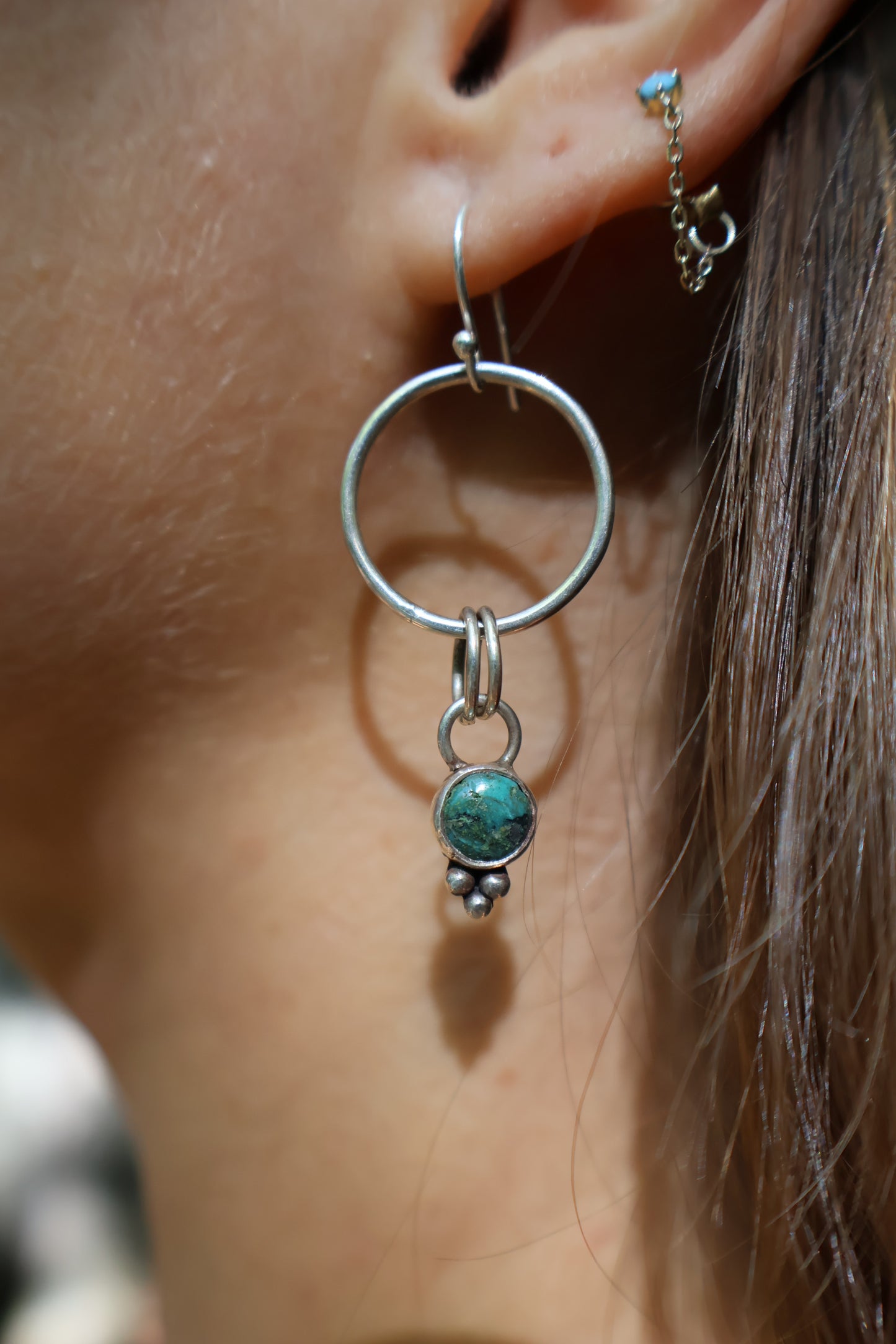 hooped boho sterling silver earrings