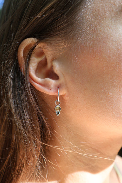 mini boho sterling silver huggies