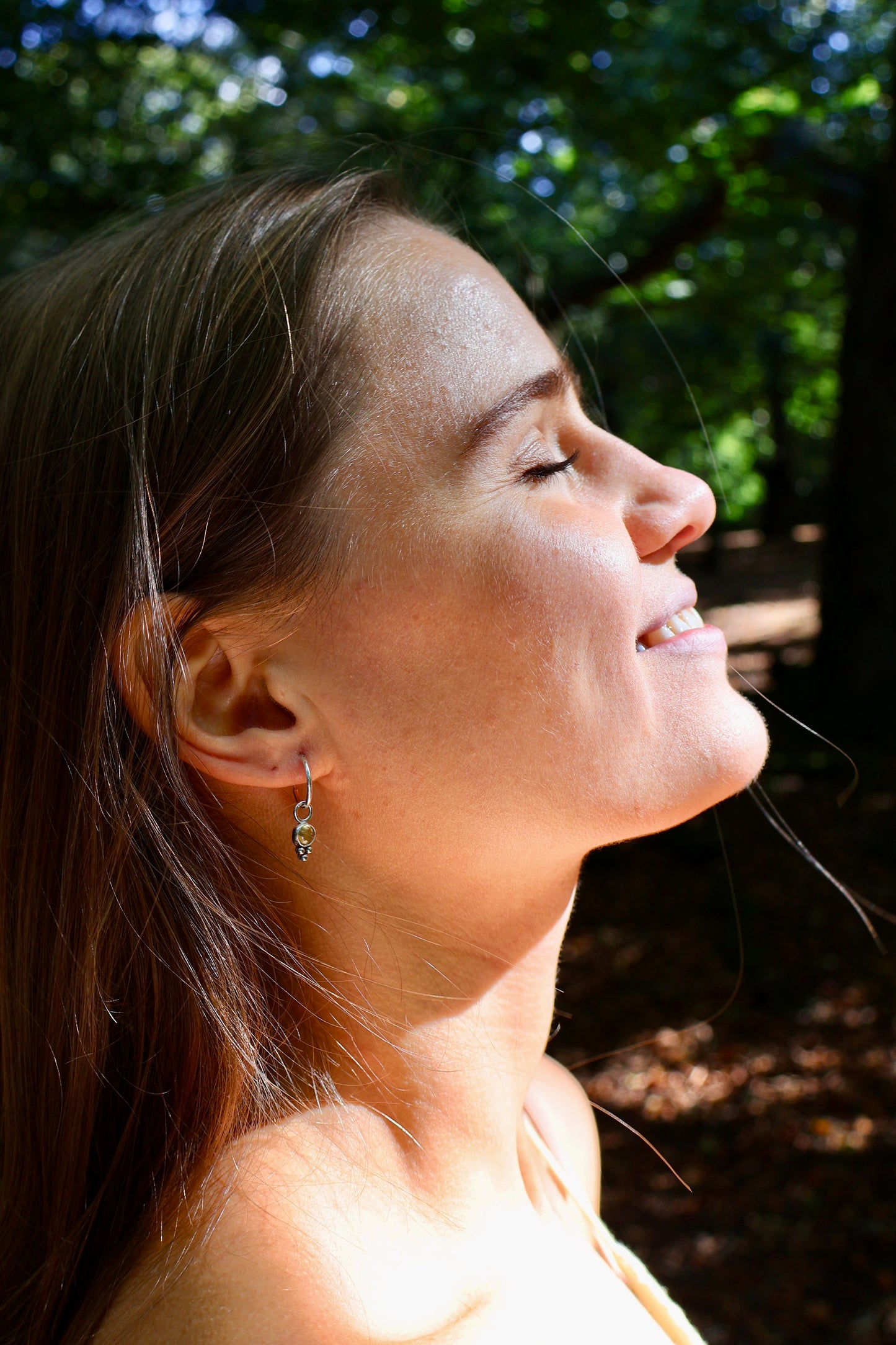 mini boho sterling silver huggies