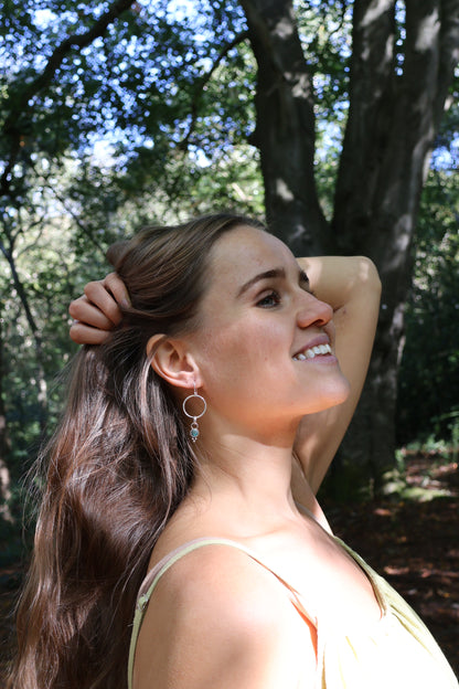 hooped boho sterling silver earrings