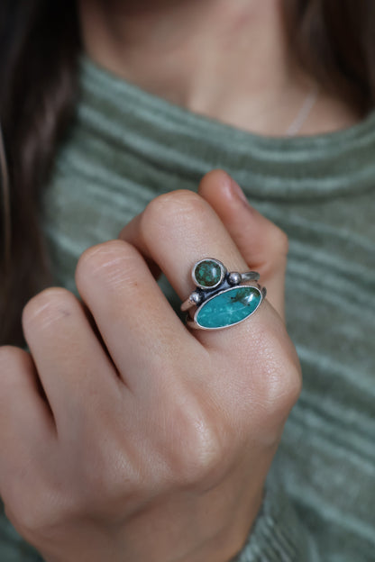 double stone unique ring size P