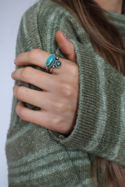 double stone unique ring size P