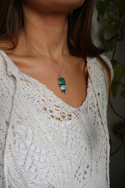 chunky three stone statement pendant