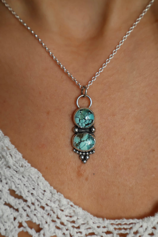 detailed two stone boho pendant