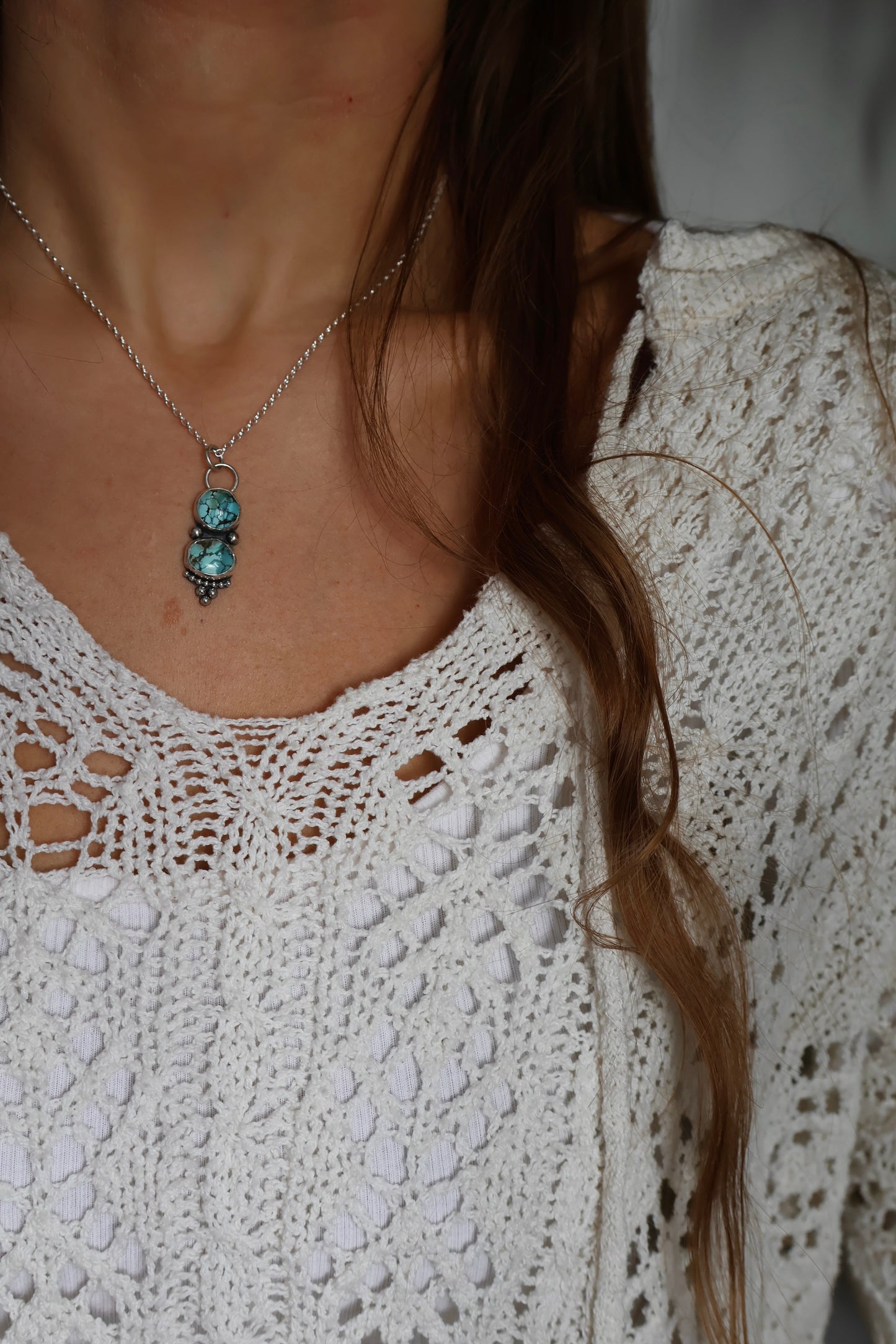 detailed two stone boho pendant