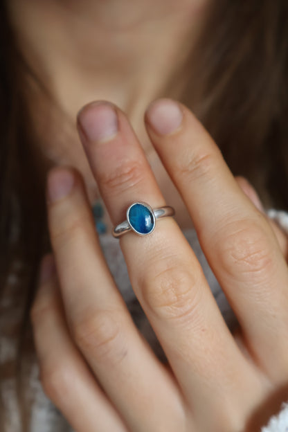 blue midi ring size H