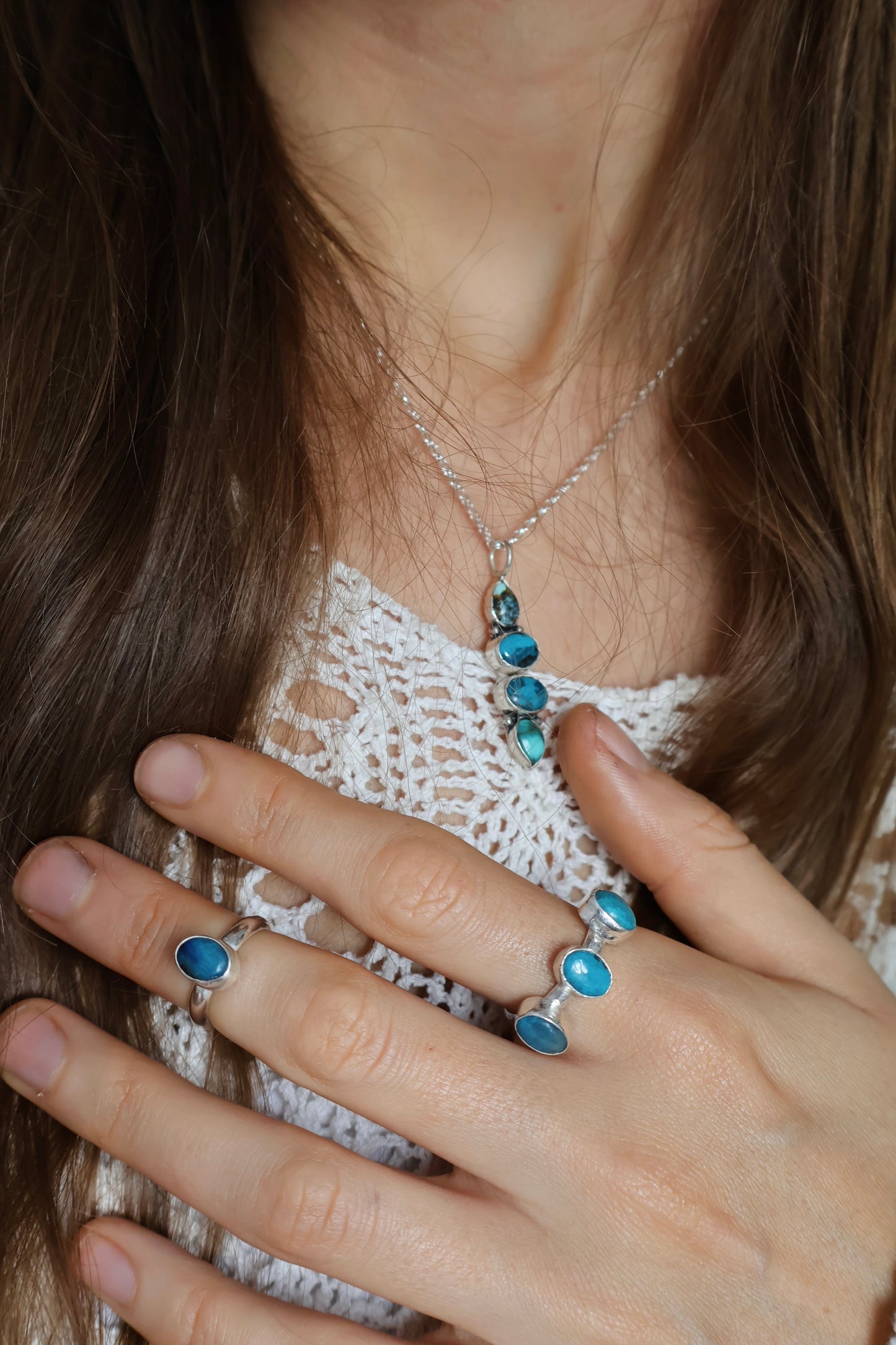 blue midi ring size H