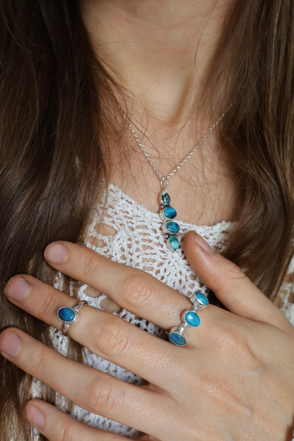 blue midi ring size H