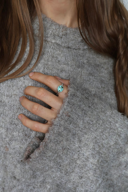 simple stone chunky ring size T