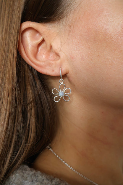 moonstone flower earrings