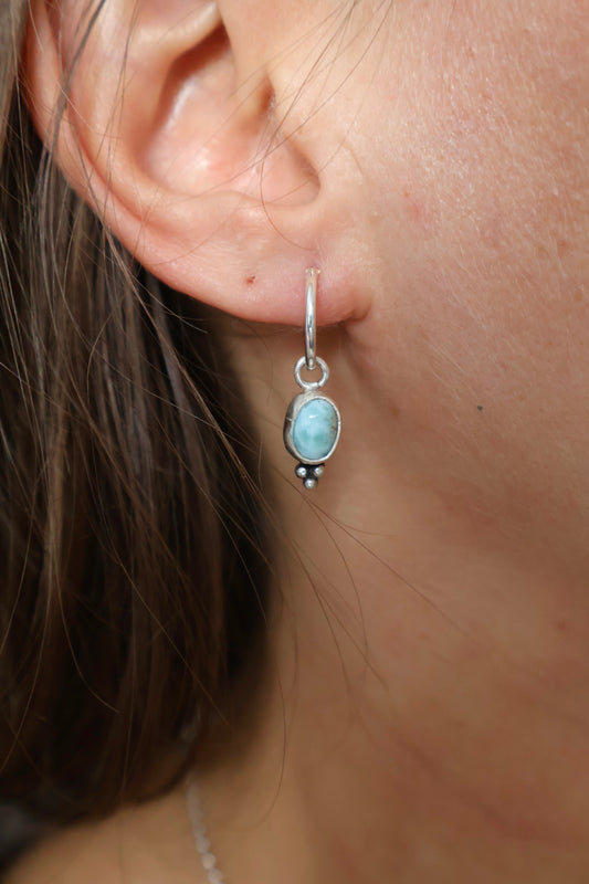 dainty larimar earrings