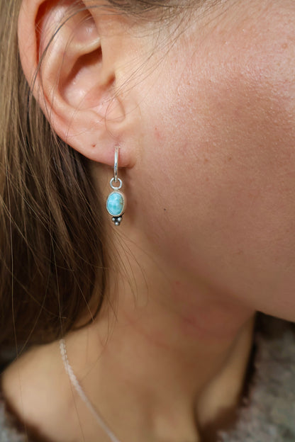 dainty larimar earrings