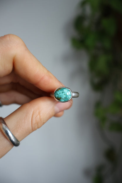 simple stone chunky ring hammered size L