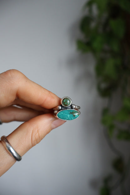 double stone unique ring size P