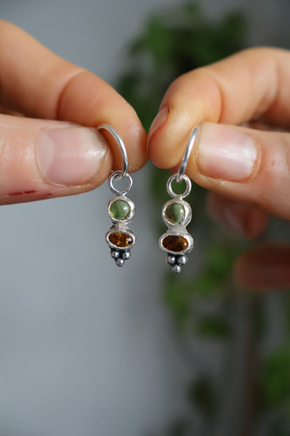 two stone boho earrings