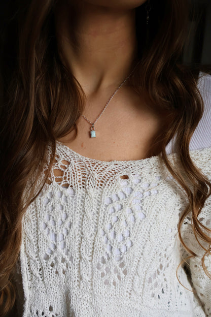 larimar dainty sterling silver pendant