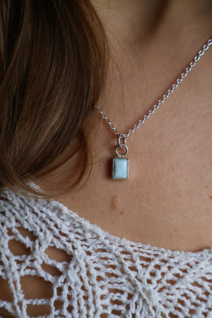 larimar dainty sterling silver pendant