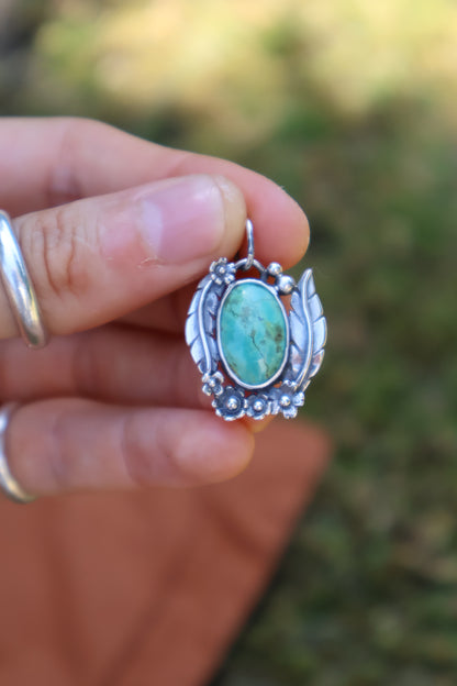 boho flower power sterling silver pendant