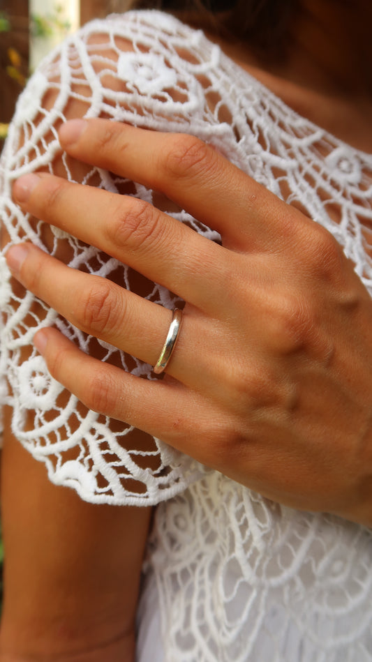 Textured Silver Stacker Ring