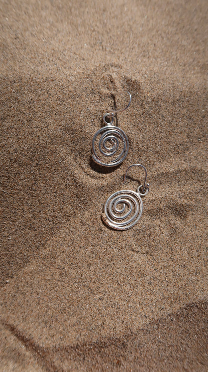 Silver Swirl Wave Earrings