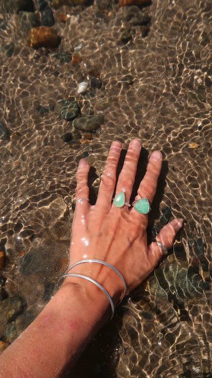 Teardrop Chrysoprase Ring