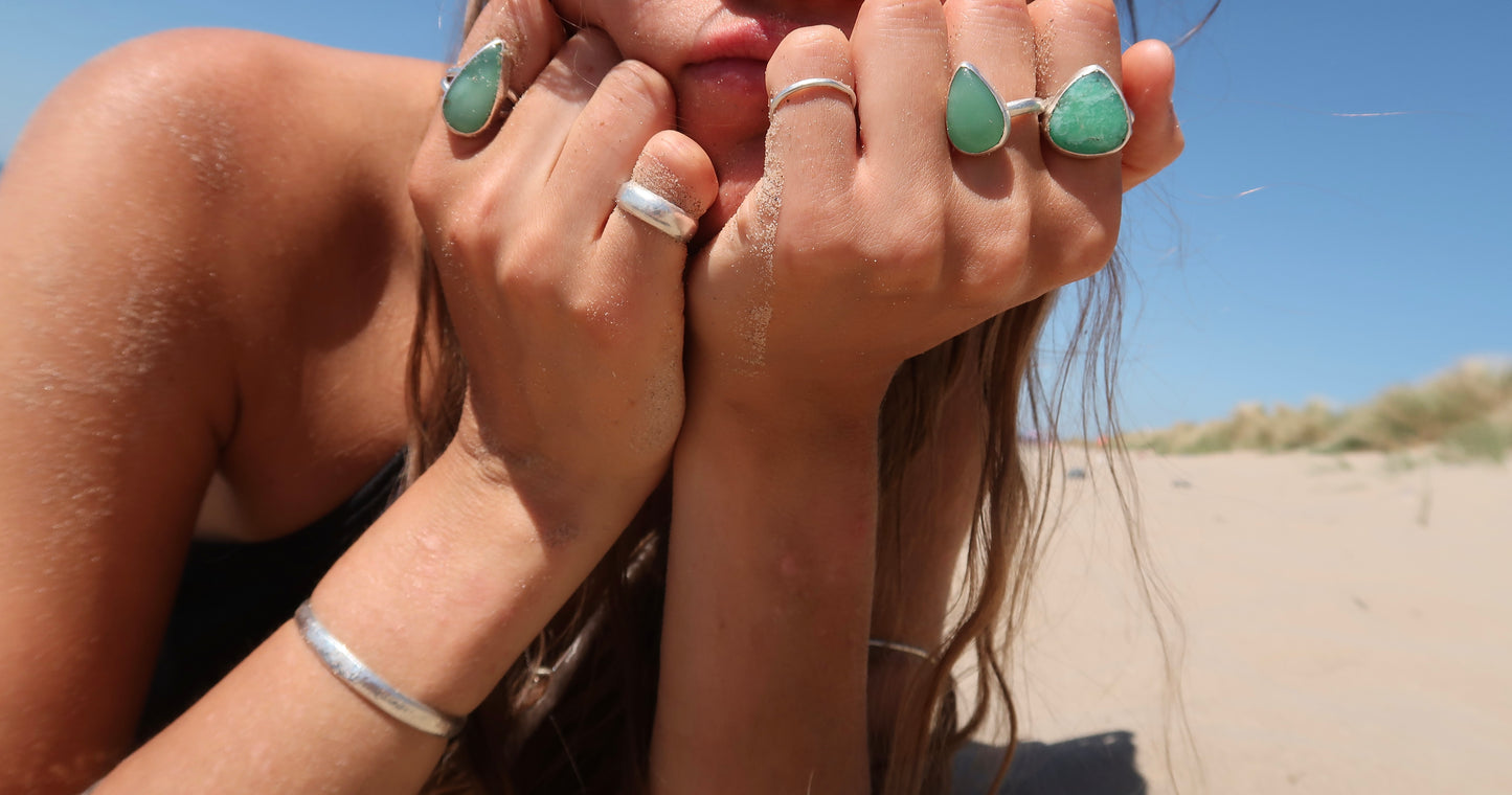 Teardrop Chrysoprase Ring