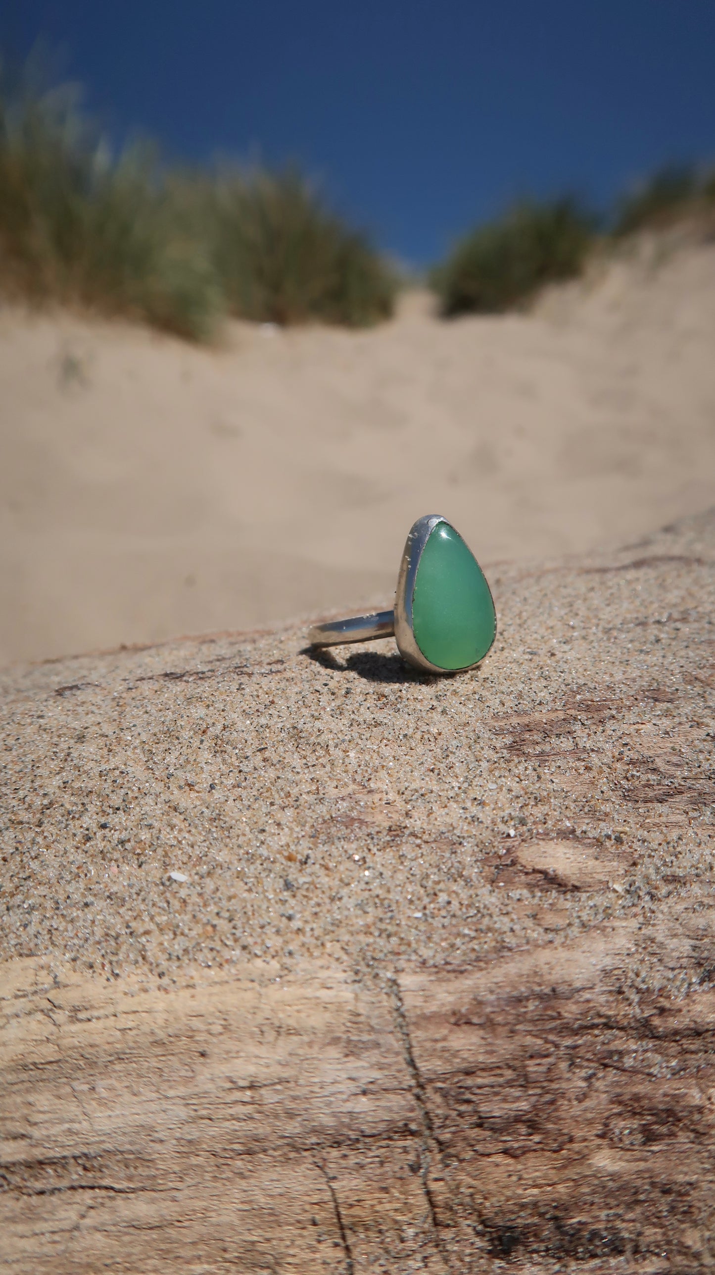 Teardrop Chrysoprase Ring